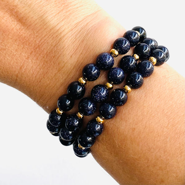 Blue goldstone bracelets