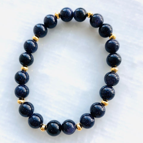 Blue goldstone bracelets