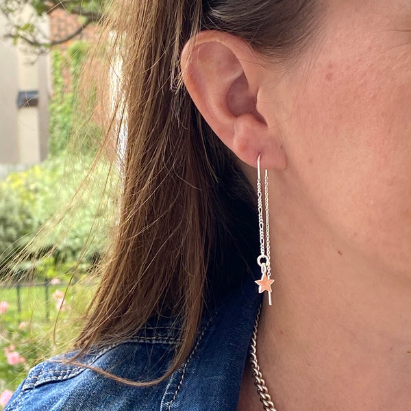 Star threader earrings