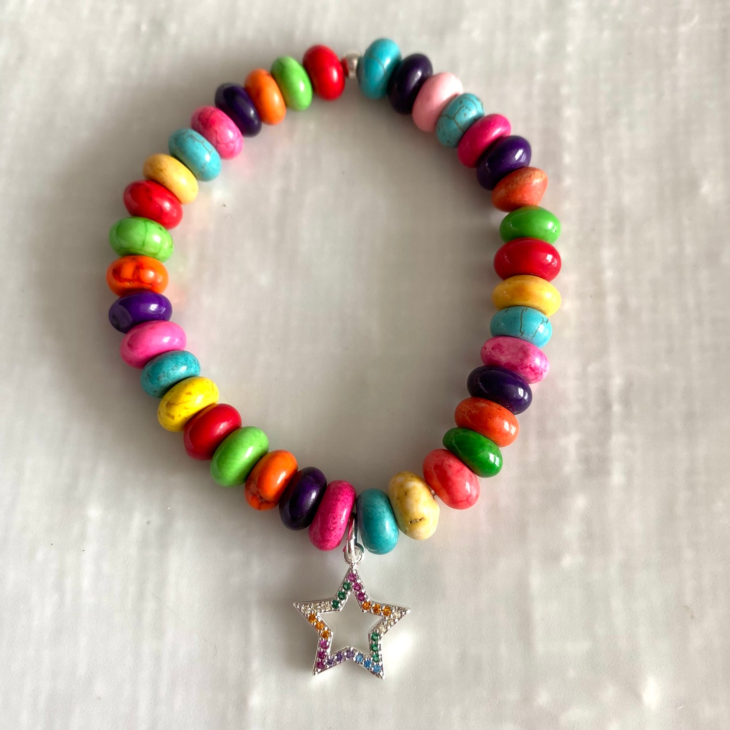Rainbow charm bracelet