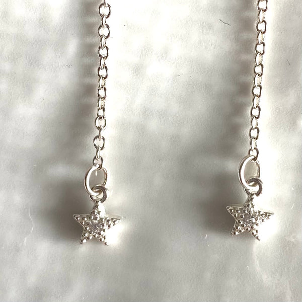 Star drop chain earrings