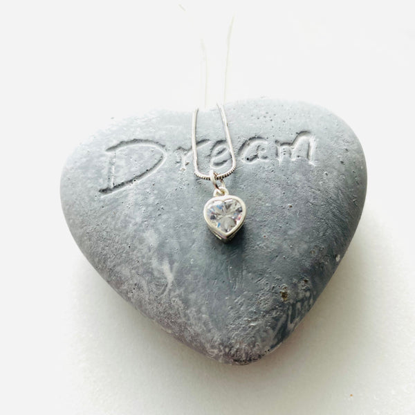 Cubic zirconia heart pendant