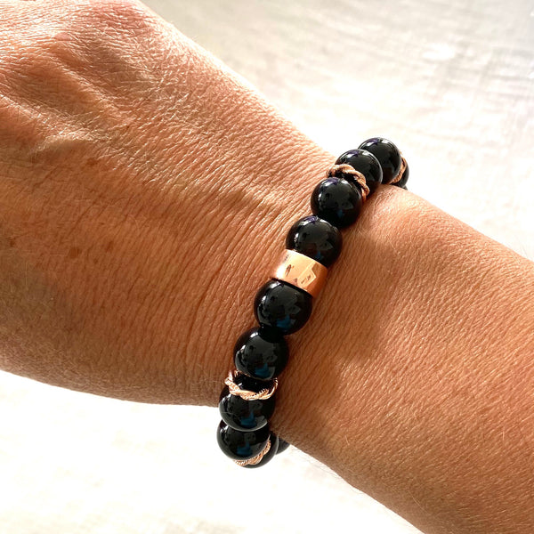 Black agate bracelets