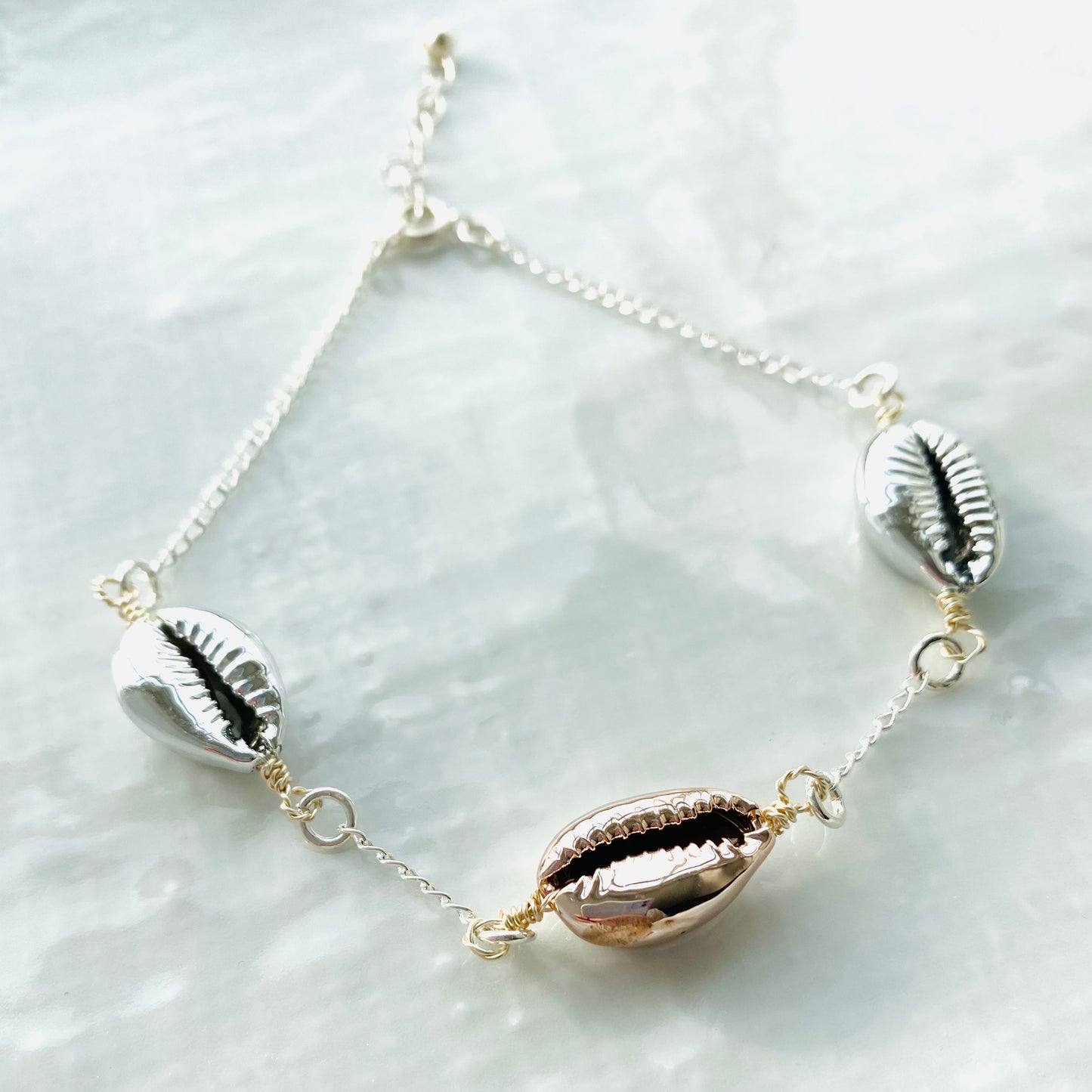 Cowrie anklet