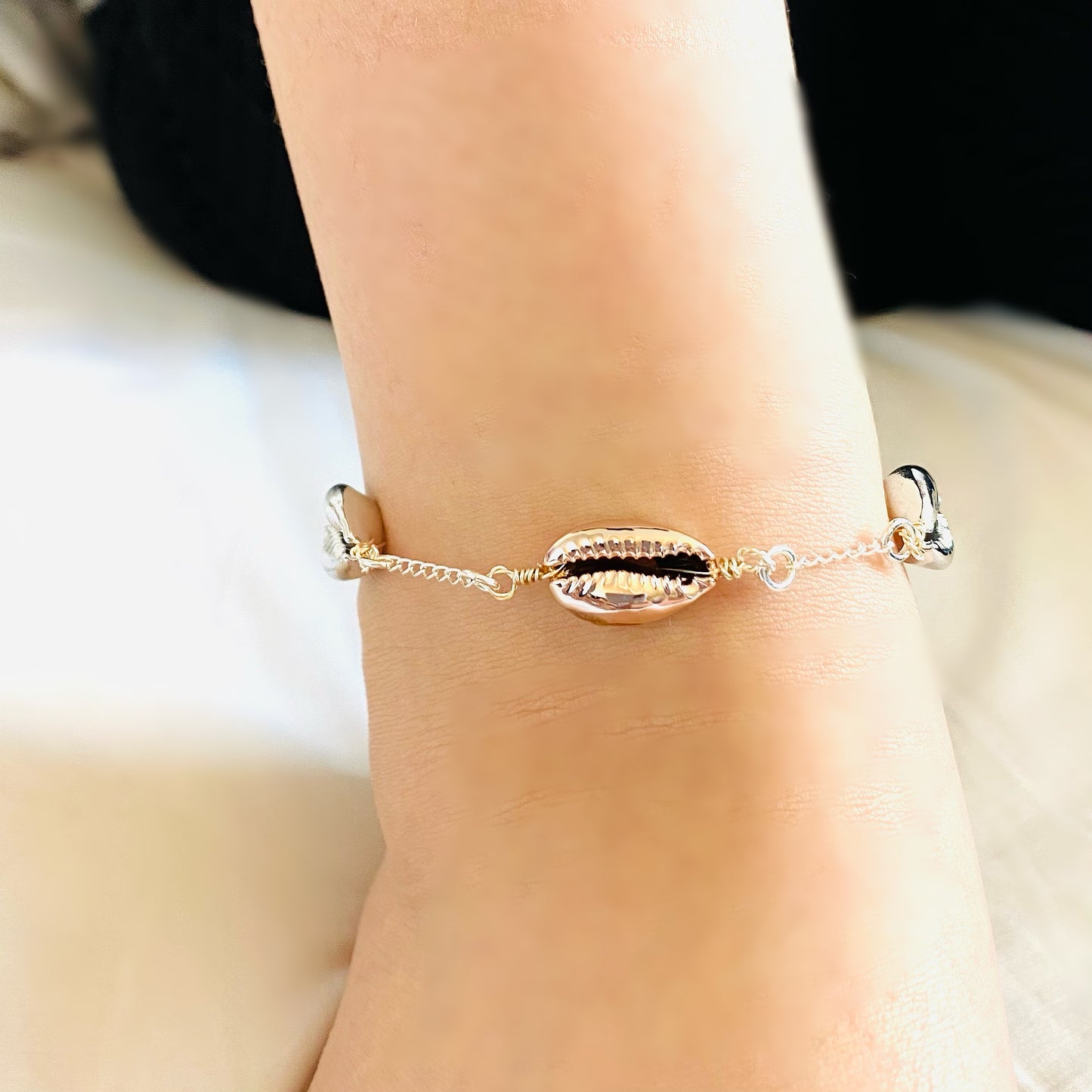 Cowrie anklet