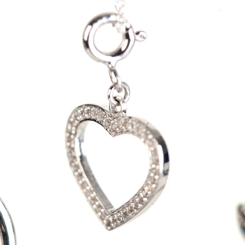 White topaz heart necklace