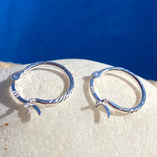 Huggie textured hoop earrings