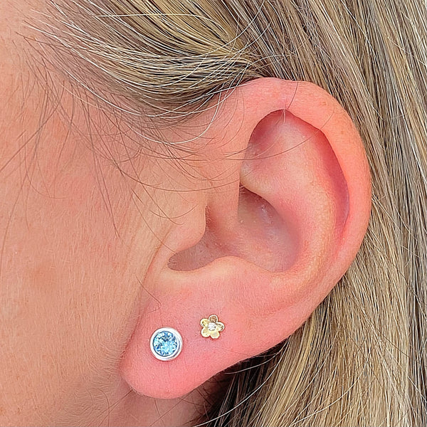 Aqua crystal stud earrings