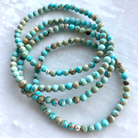 Matt turquoise jasper bracelets