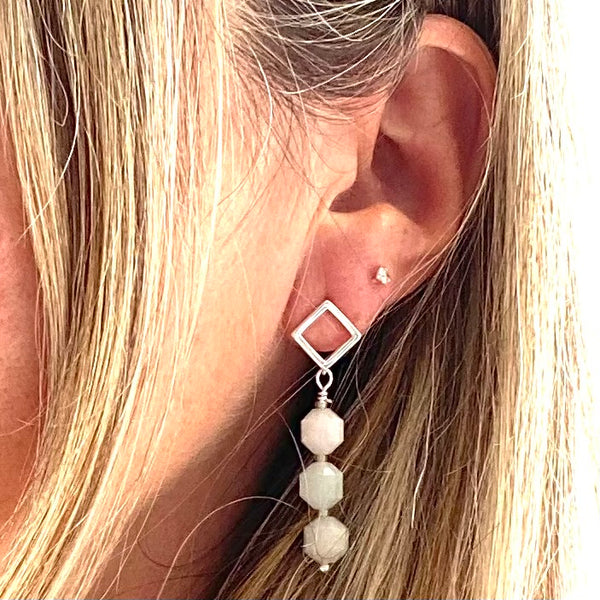 Jadeite satellite earrings