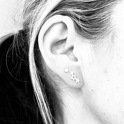 Trio Star stud earrings