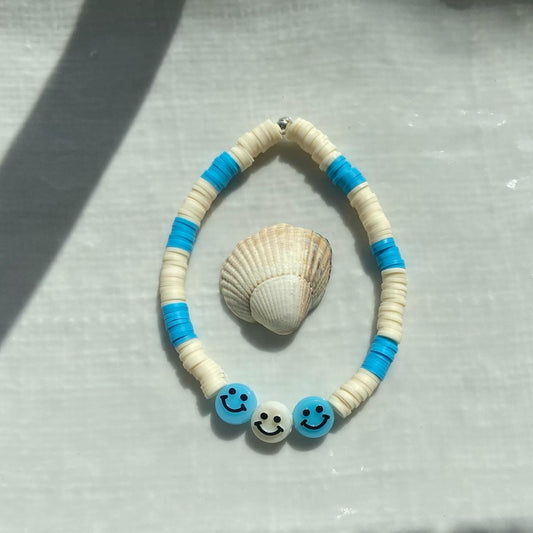 Smiley face x ocean blue bracelet 🌊