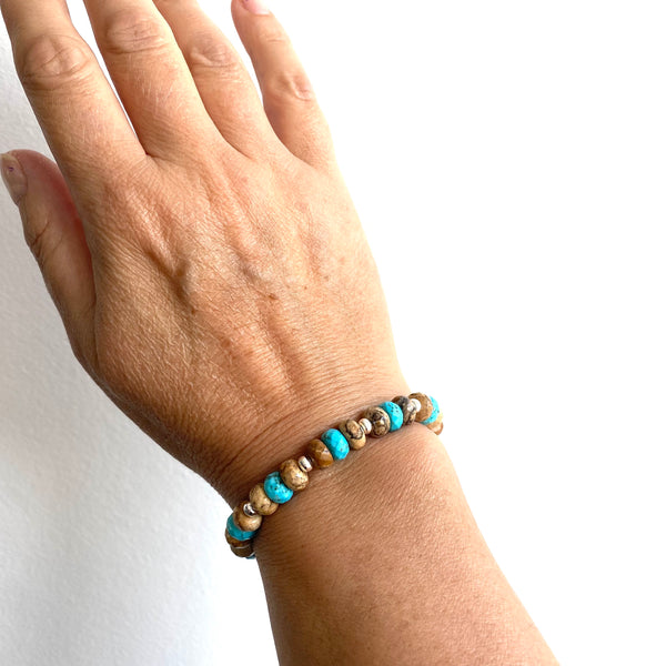 Mix and match stretch gemstone bracelets