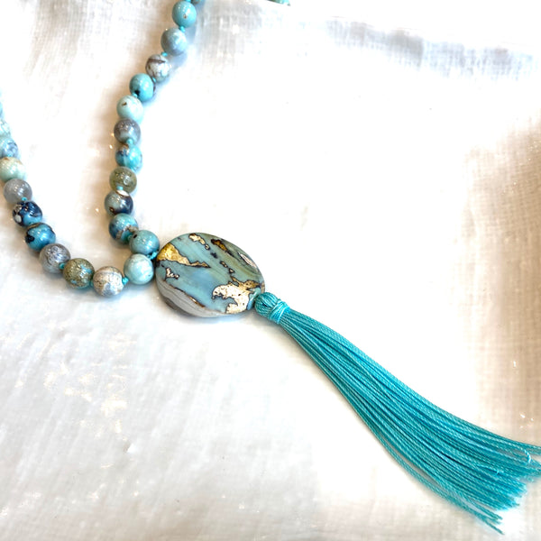 Gemstone tassle necklaces