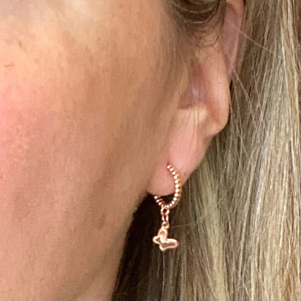 Huggie mini butterfly earrings