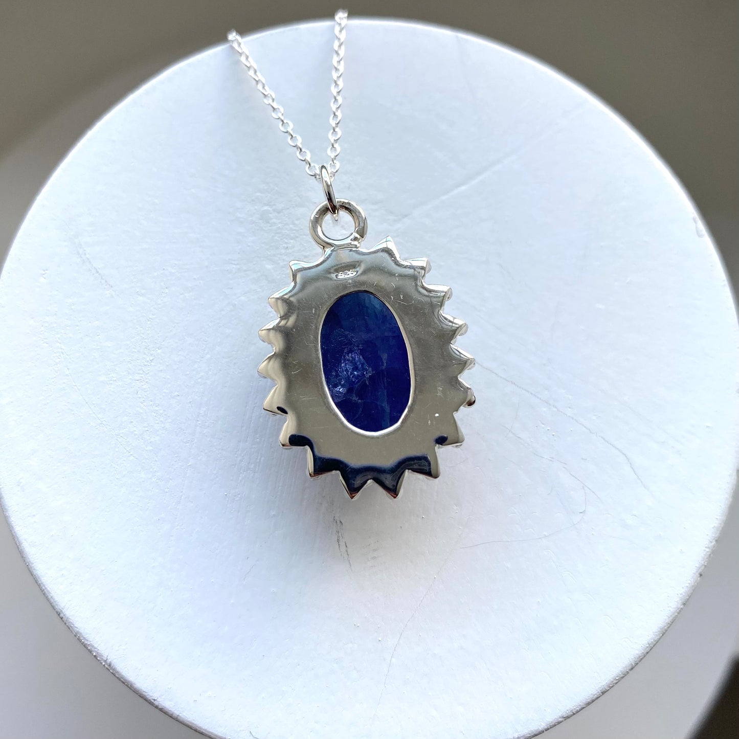 Tanzanite and sterling silver vintage style pendant