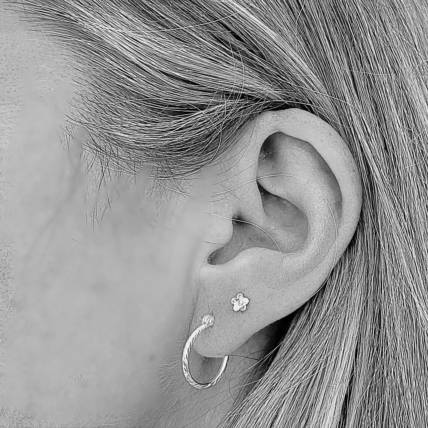 Huggie textured hoop earrings