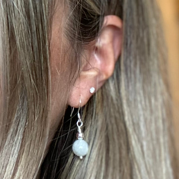 Jadeite single drop earrings