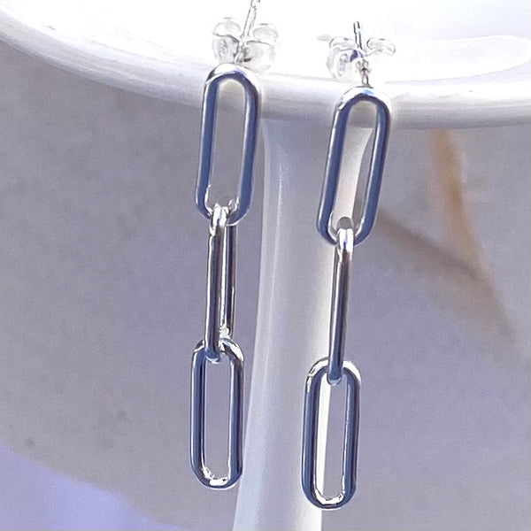 Long link statement earrings