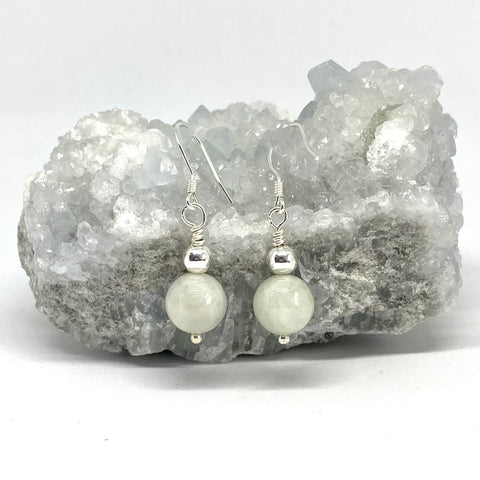 Jadeite single drop earrings