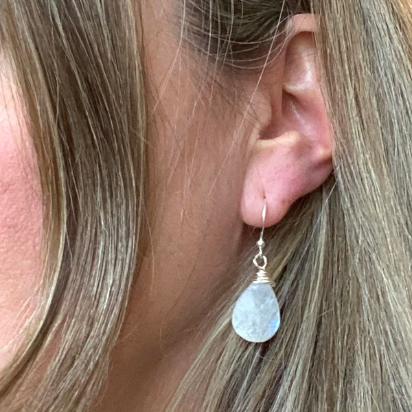 Moonstone pear drop earrings