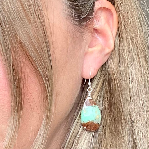 Chrysoprase pear drop earrings